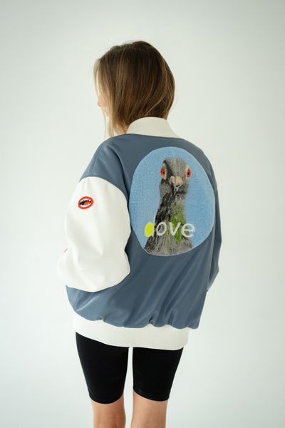 Women's bomber jacket with hand embroidery, S