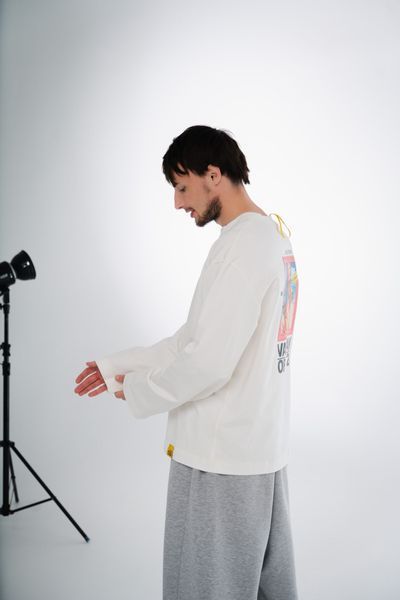 Holy Papa Unisex Long Sleeve, Milk White, XS