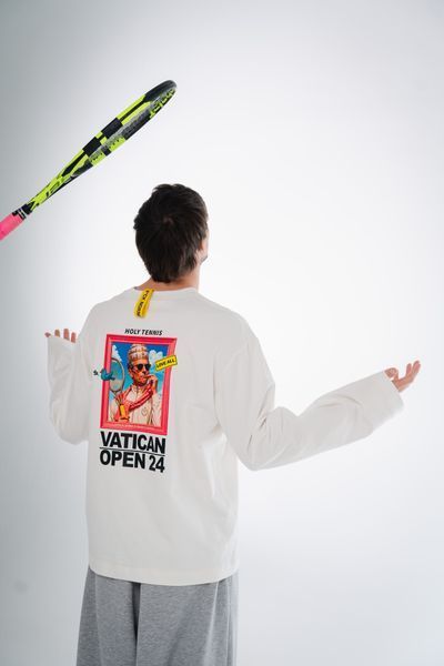 Holy Papa Unisex Long Sleeve, Milk White, XS