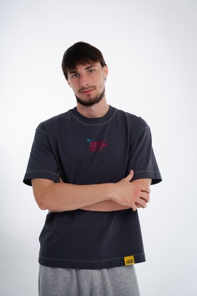 OUT, Grey Oversized Unisex T-Shirt, XS