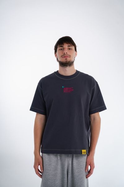 OUT, Grey Oversized Unisex T-Shirt, XS