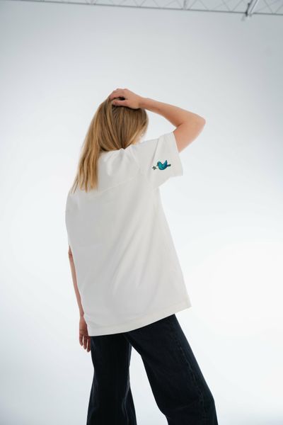Holy Tennis Basic, Milk White Oversized T-Shirt, XS
