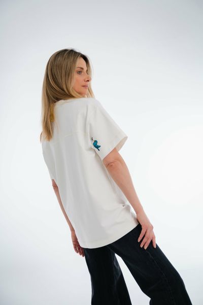 Holy Tennis Basic, Milk White Oversized T-Shirt, XS